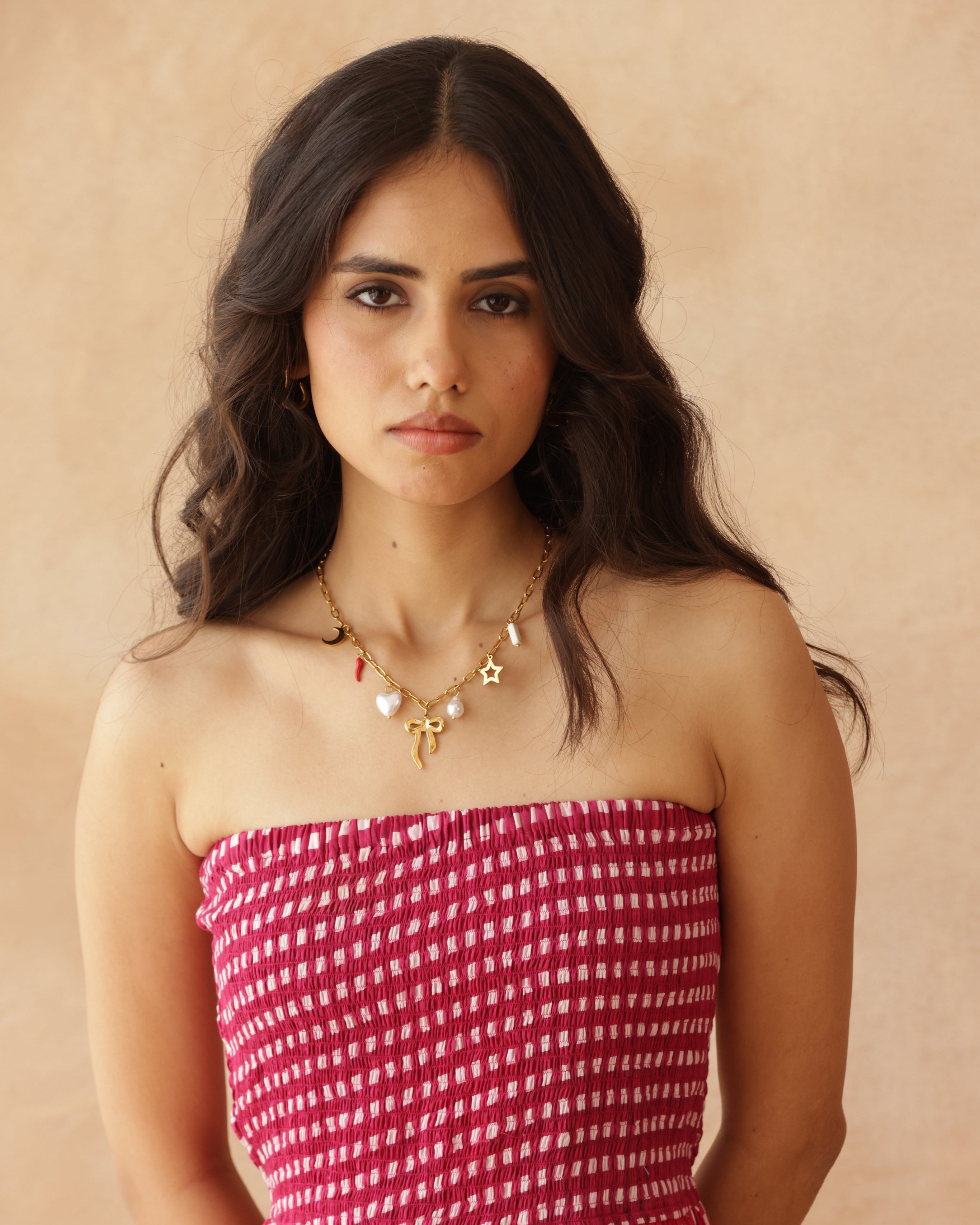 Pink Checkered Women’s Casual Dress