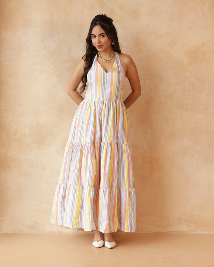 Women’s Multicolour Printed A-Line Midi Dress