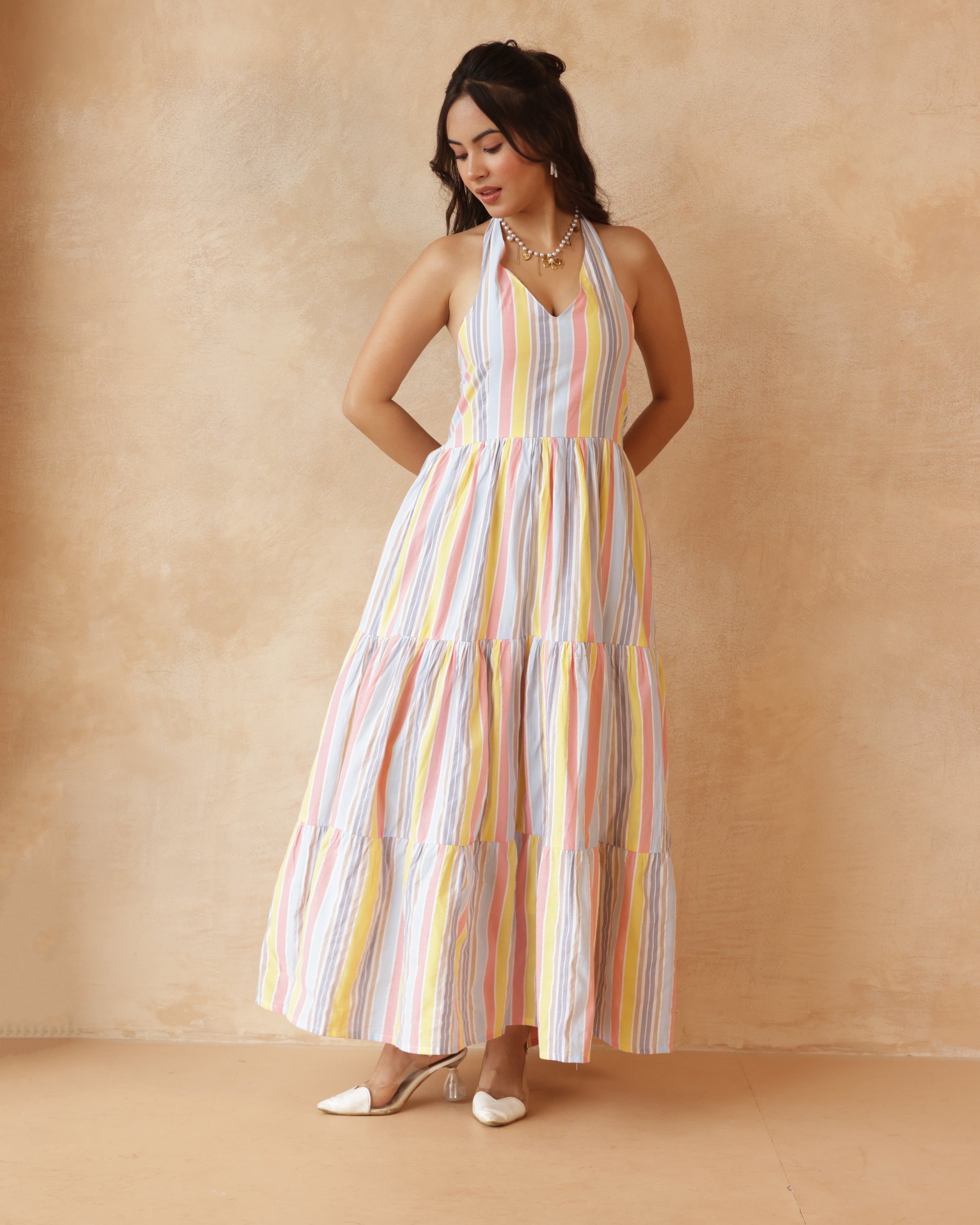 Women’s Multicolour Printed A-Line Midi Dress