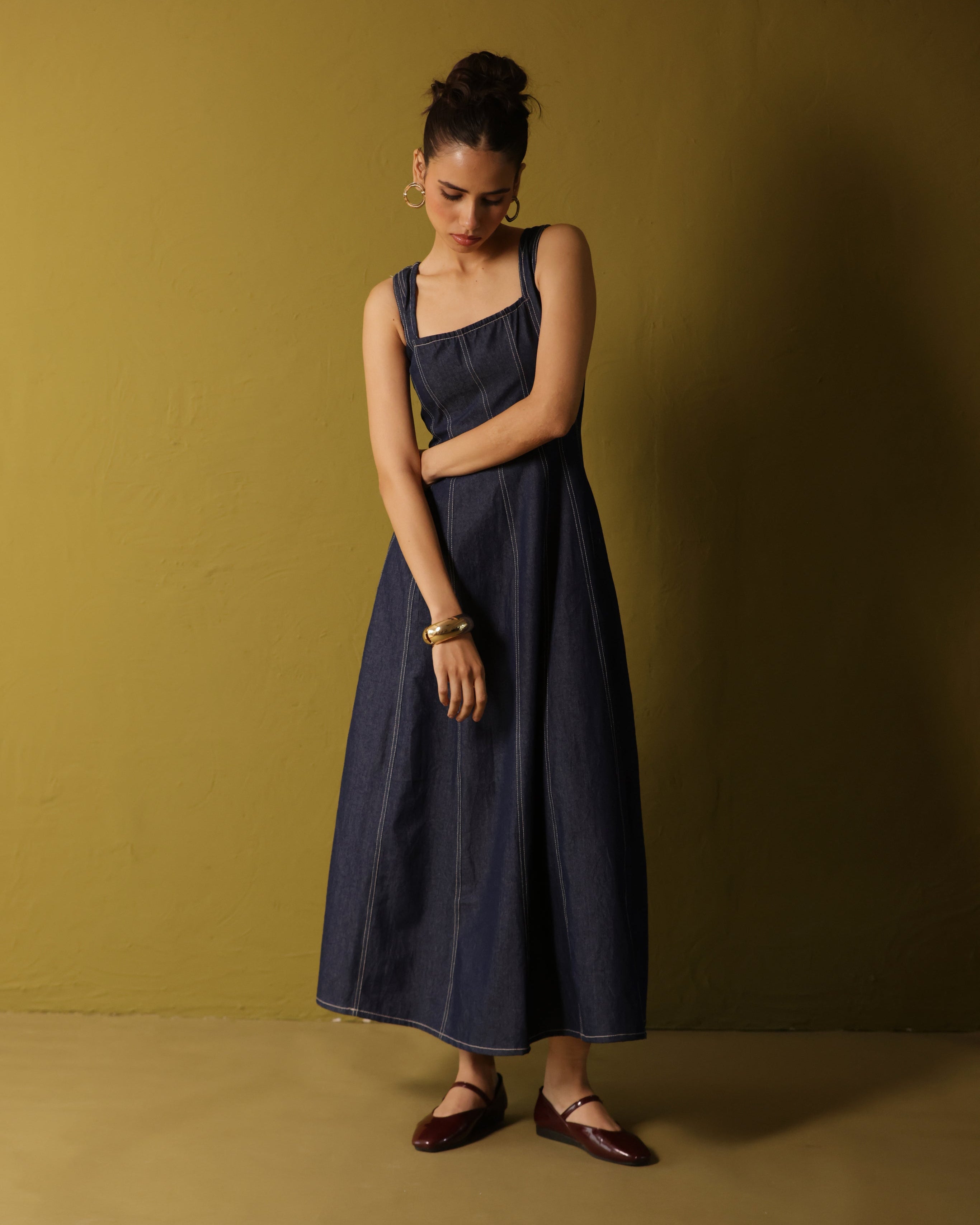 Women’s Casual Button-Down Denim Dress