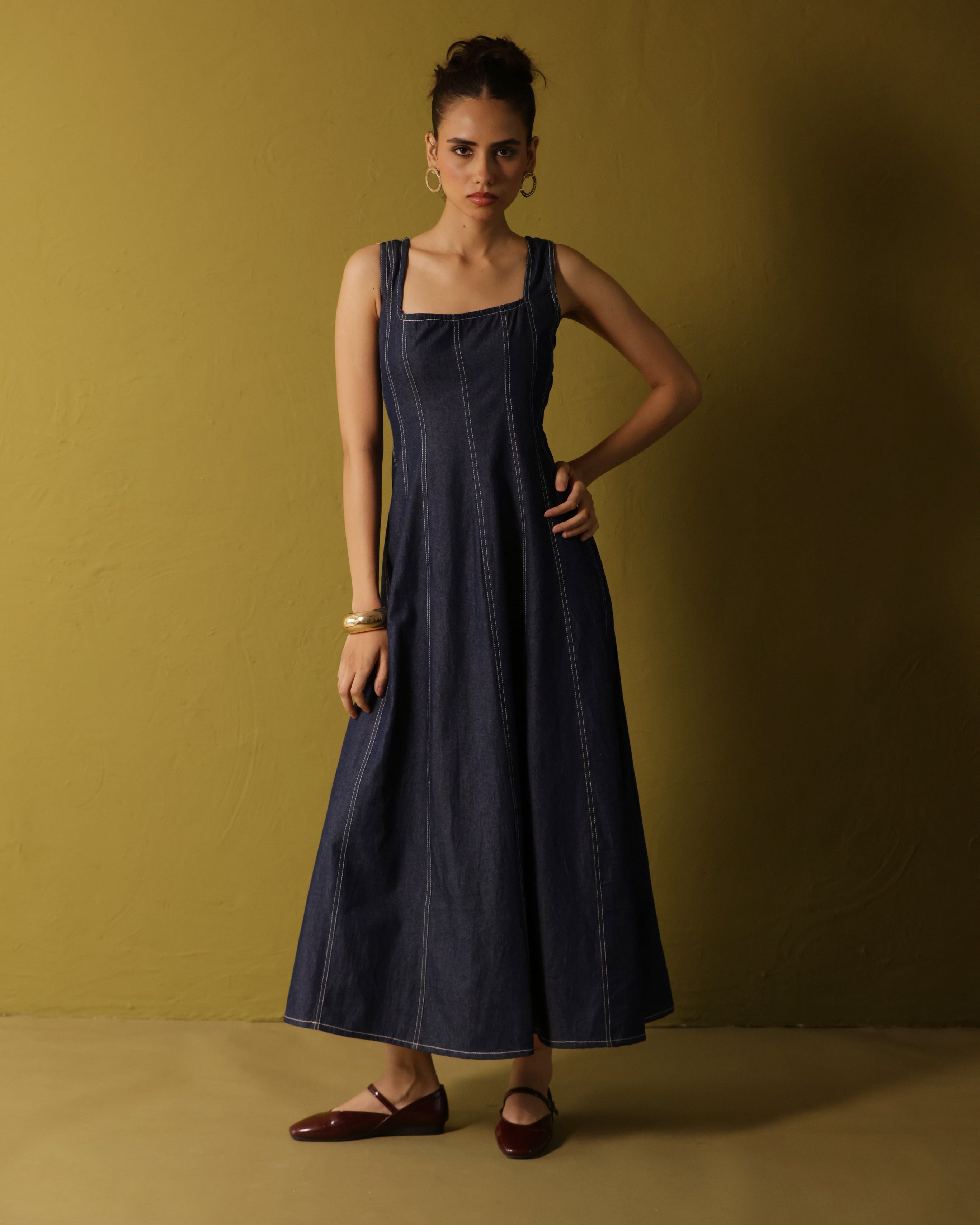 Women’s Casual Button-Down Denim Dress