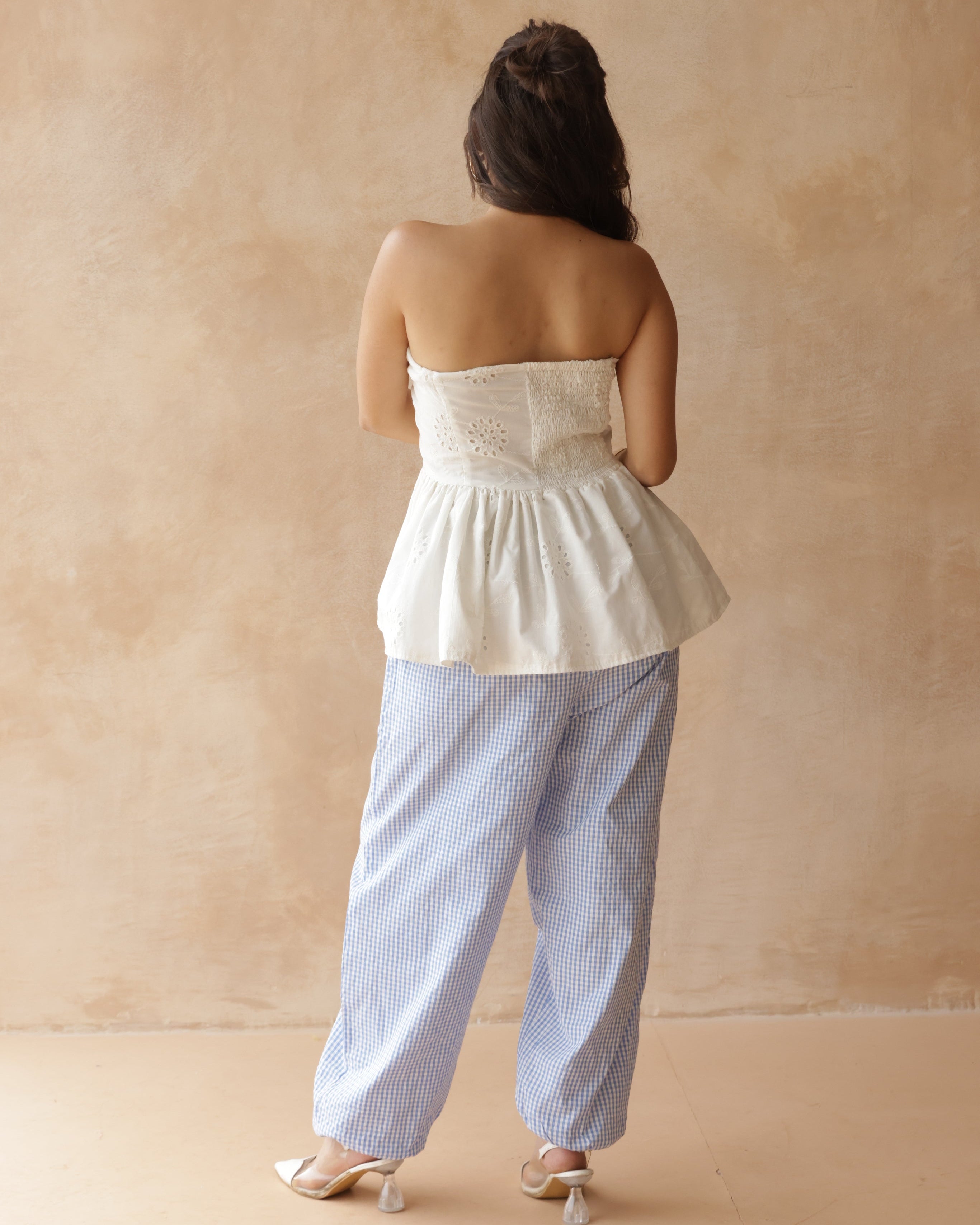 Women’s White Schiffli Embroidered Cotton Top
